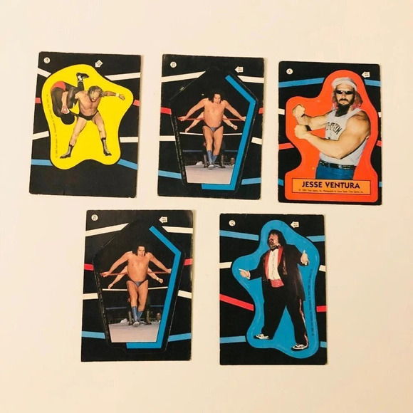 Vtg 1985 WWF Goulet Andre The Giant Jesse  Ventura Lou Albano Wrestling Stickers - Picture 1 of 16